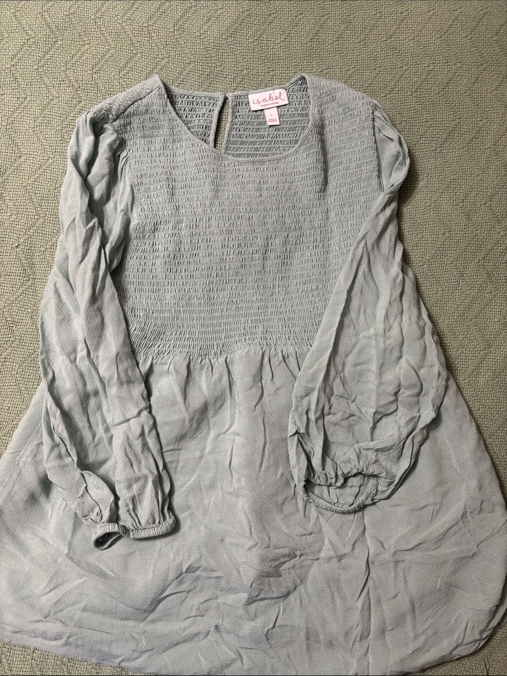 Ingrid & Isabel Light Sage green Smocked Tunic
